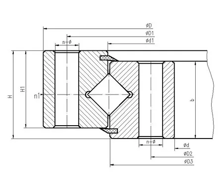 Slewing ring without gear